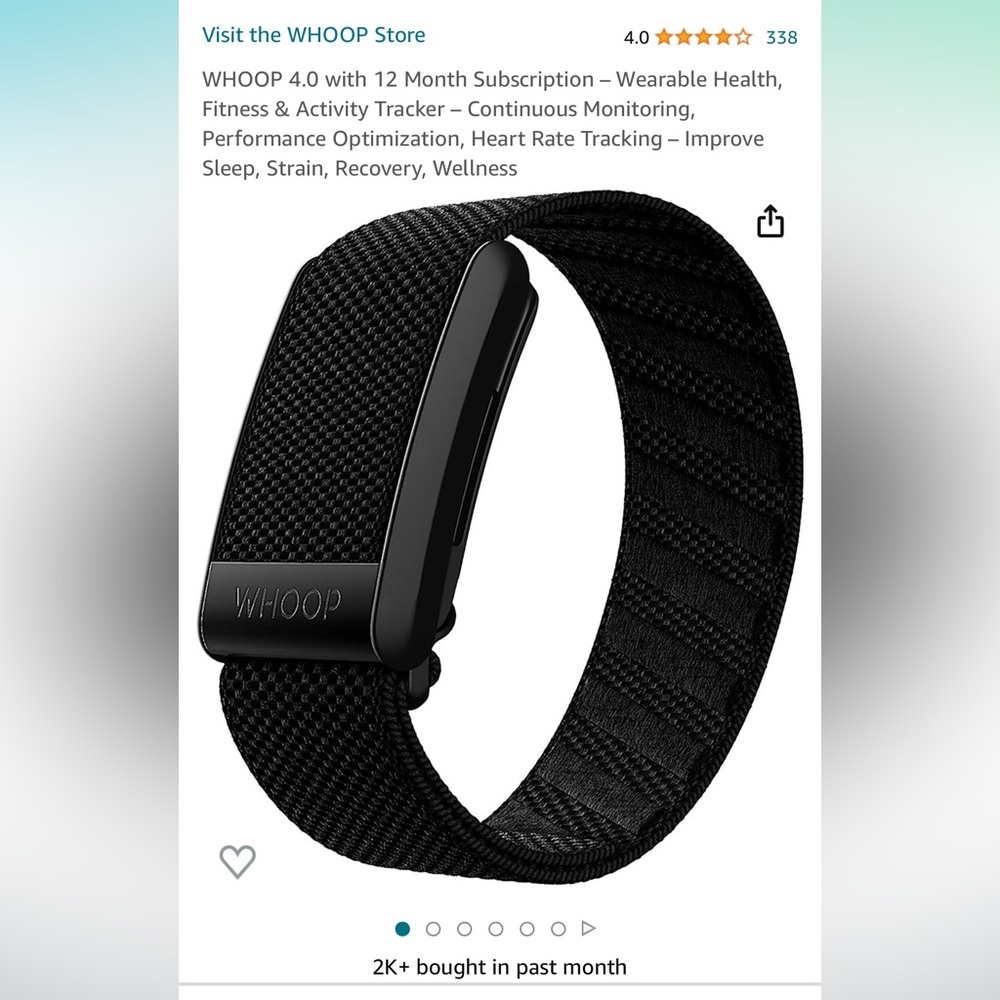 WHOOP 4.0 Includes Hardware & 12 Month Membership